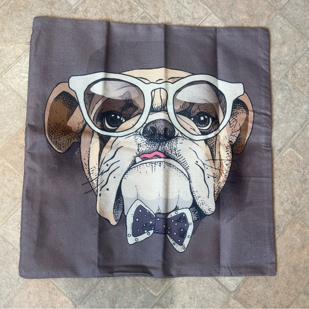Stylish Bulldog Print Dog Bandana - Gray